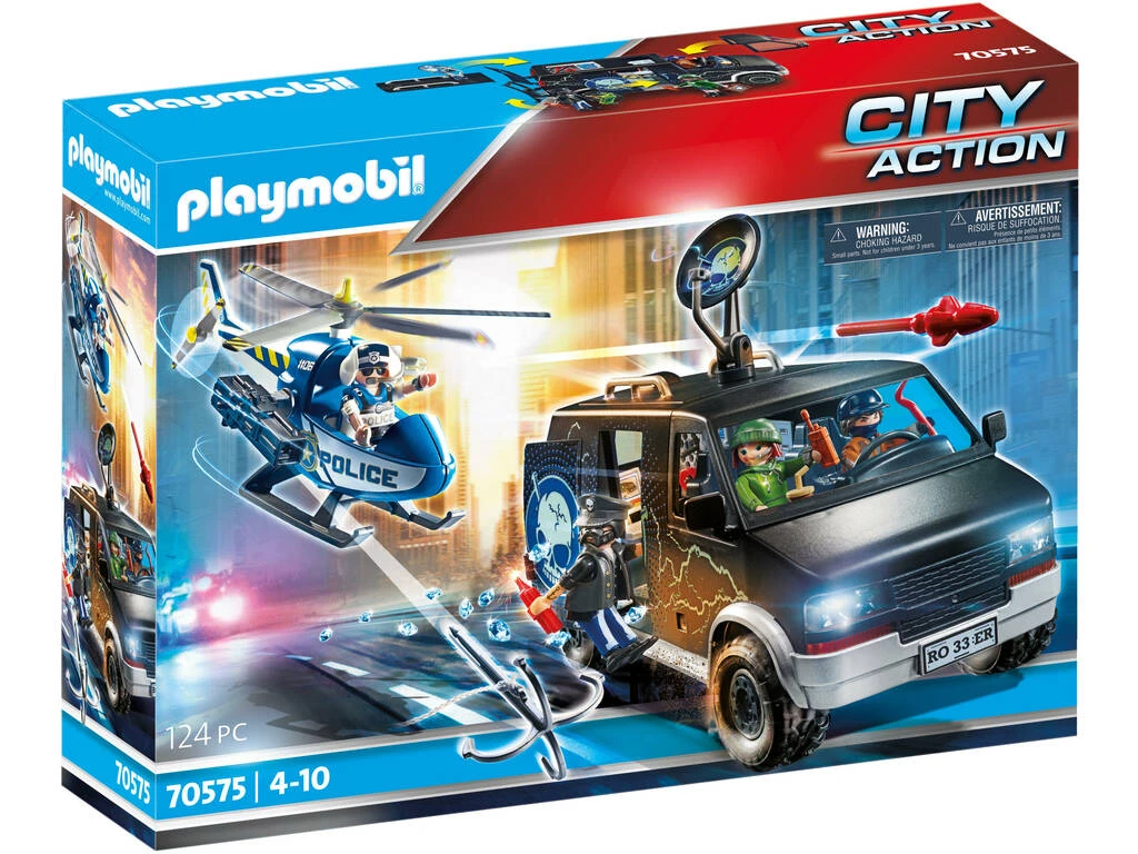 Playmobil City Action Helicóptero De Policía Persecución Del Vehículo Huido 70575 3 Playmobil City Action Helicóptero De Policía Persecución Del Vehículo Huido 70575