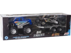 Vehículo Todo Terreno Azul Con Remolque Y Moto