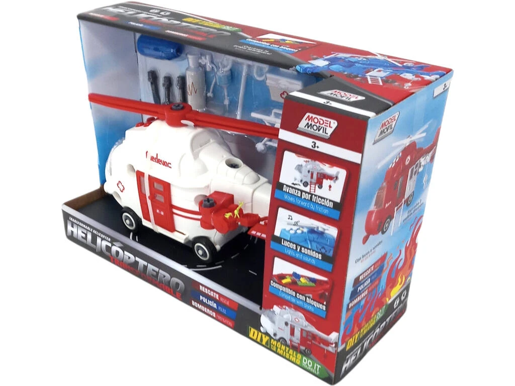 Helicóptero Transformable De Rescate Luces Y Sonidos 4 Helicóptero Transformable De Rescate Luces Y Sonidos - Imagen 2