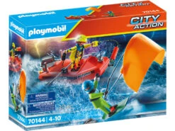 Playmobil Rescate Marítimo Rescate De Kitesurfer Con Bote 70144