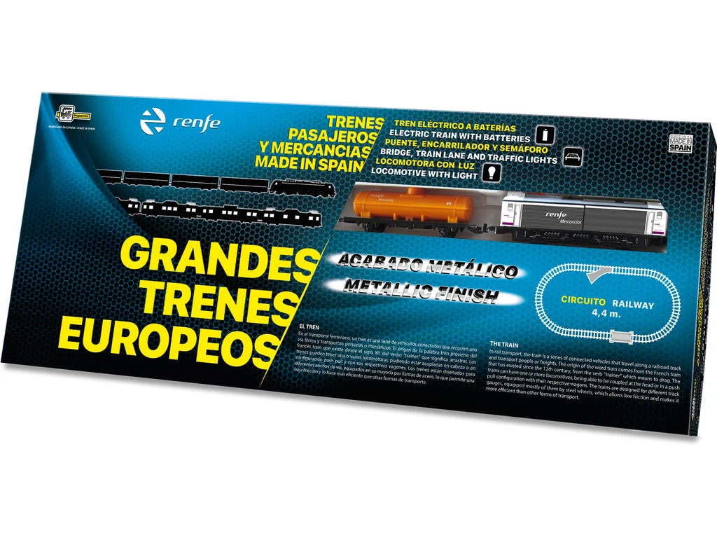 Tren Mercancías Renfe Metálico Con Luz, Puente Y Encarrilador Pequetren 526 3 Tren Mercancías Renfe Metálico Con Luz, Puente Y Encarrilador Pequetren 526