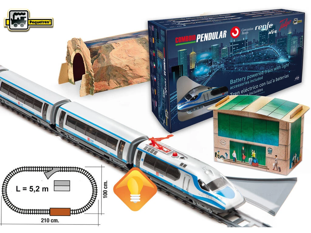 Tren HS Con Luz, Encarrilador, Estación Y Túnel Pequetren 404 5 Tren HS Con Luz, Encarrilador, Estación Y Túnel Pequetren 404 - Imagen 3