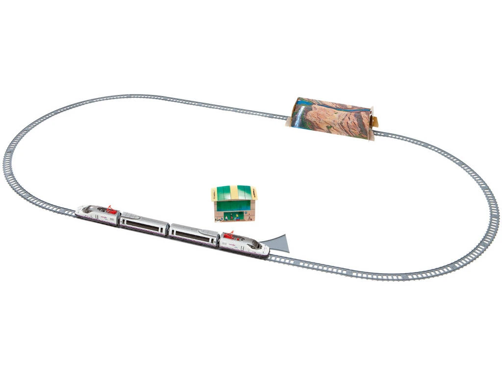 Tren Renfe Ave Con Encarrilador, Estación Y Túnel Pequetren 405 3 Tren Renfe Ave Con Encarrilador, Estación Y Túnel Pequetren 405