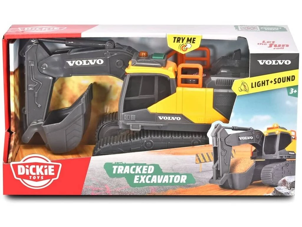 Retro Excavadora Volvo 23 Cm. Con Luz Y Sonido Simba 3723005 4 Retro Excavadora Volvo 23 Cm. Con Luz Y Sonido Simba 3723005 - Imagen 2