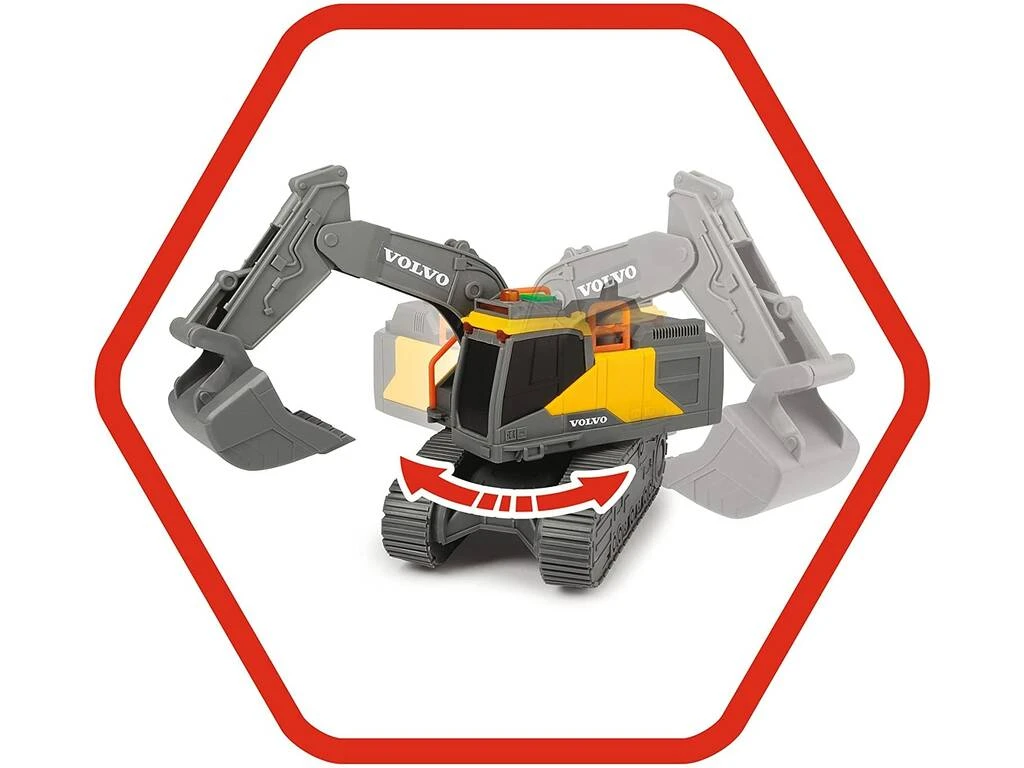 Retro Excavadora Volvo 23 Cm. Con Luz Y Sonido Simba 3723005 7 Retro Excavadora Volvo 23 Cm. Con Luz Y Sonido Simba 3723005 - Imagen 5