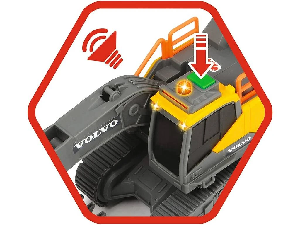 Retro Excavadora Volvo 23 Cm. Con Luz Y Sonido Simba 3723005 8 Retro Excavadora Volvo 23 Cm. Con Luz Y Sonido Simba 3723005 - Imagen 6