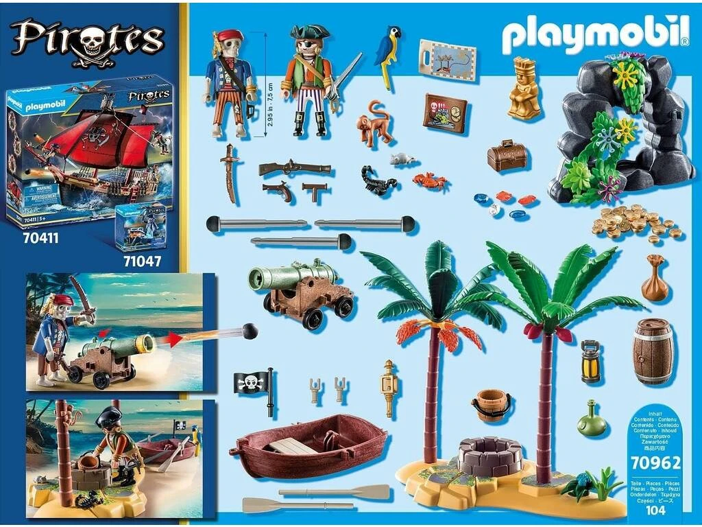 Playmobil Piratas Isla Del Tesoro Pirata Con Esqueleto Playmobil 70692 9 Playmobil Piratas Isla Del Tesoro Pirata Con Esqueleto Playmobil 70692 - Imagen 7