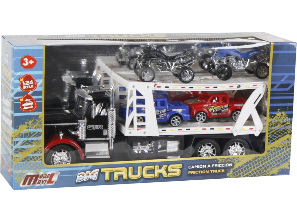 Vehículo Camión Portacoches Surtido Con 2 Camionetas Y 2 Quad 47x17x12cm 5 Vehículo Camión Portacoches Surtido Con 2 Camionetas Y 2 Quad 47x17x12cm - Imagen 3