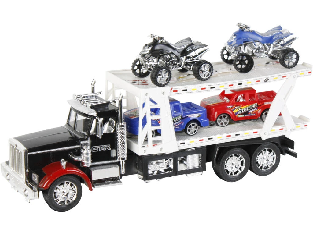 Vehículo Camión Portacoches Surtido Con 2 Camionetas Y 2 Quad 47x17x12cm 8 Vehículo Camión Portacoches Surtido Con 2 Camionetas Y 2 Quad 47x17x12cm - Imagen 6