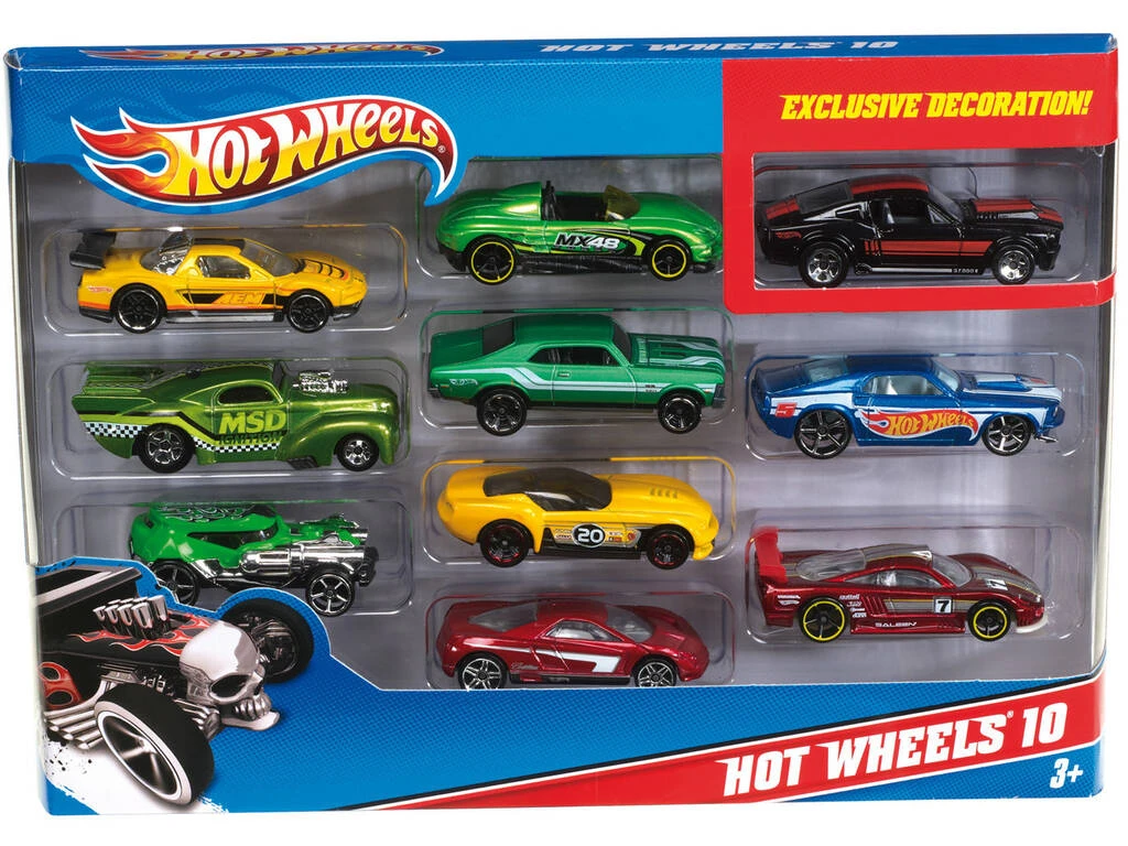 Hot Wheels Pack 10 Vehículos De Juguete Mattel 54886 3 Hot Wheels Pack 10 Vehículos De Juguete Mattel 54886